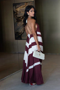 Vestido Longo Estampado Frente Única