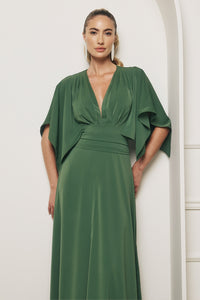 Vestido Longo Liso Decote V