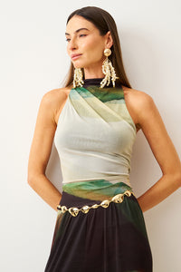 Blusa Ajustada Gola Alta