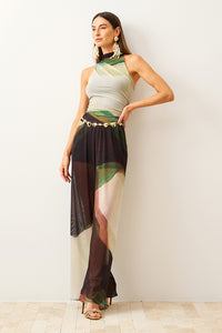 Blusa Ajustada Gola Alta