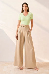 Blusa Ajustada Lisa Decote V