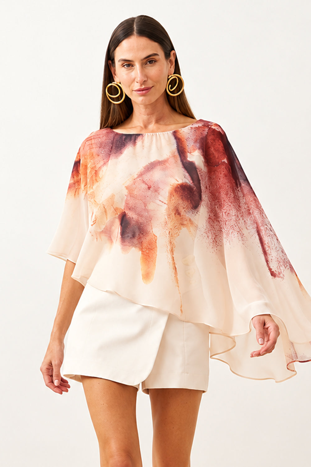 Blusa Estampada Com Sobreposição