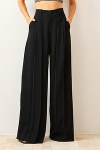 Calça Wide Lisa Com Maxi Passante