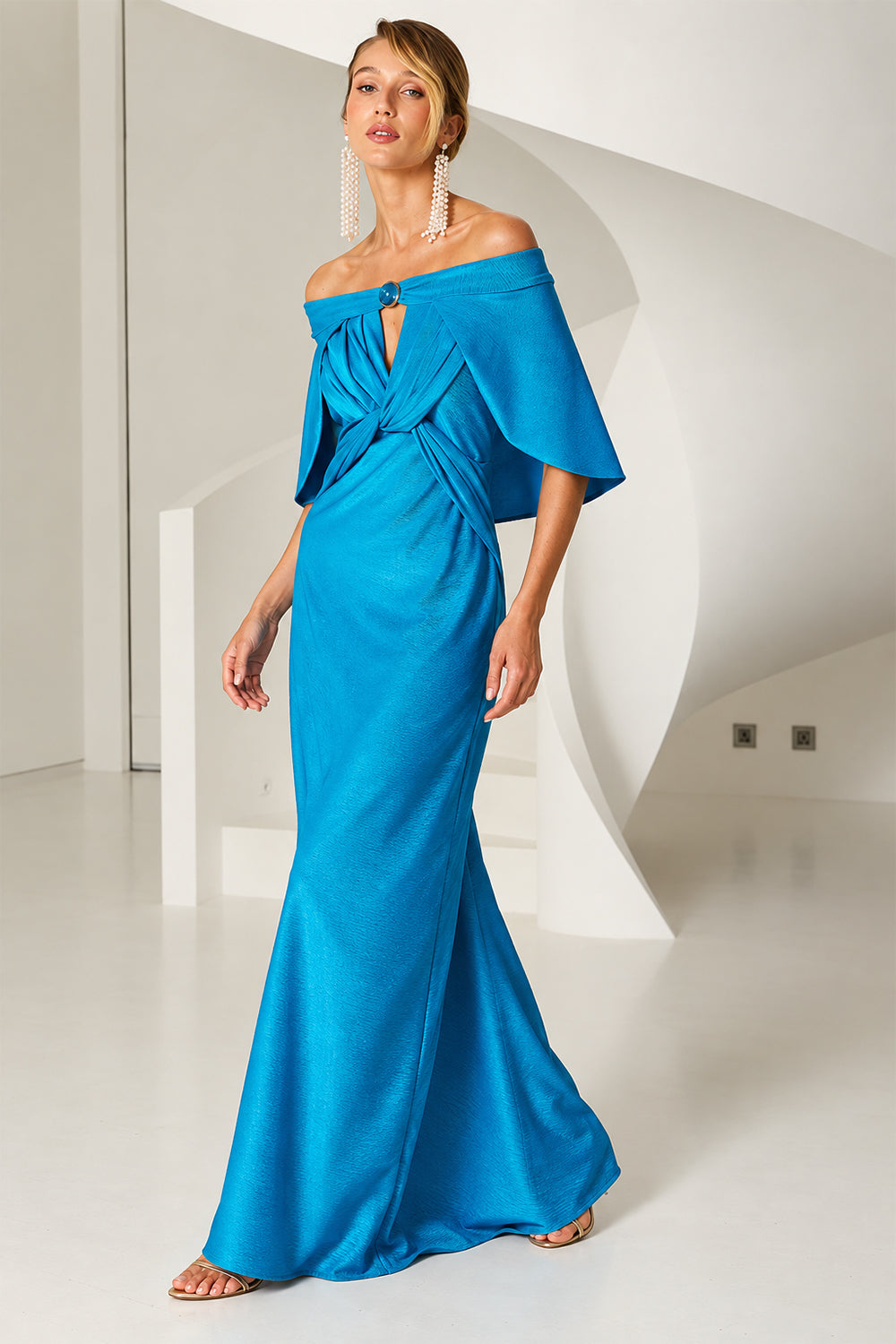 Vestido Longo Liso Ombro A Ombro