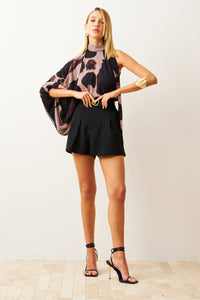 Short Alfaiataria Liso Com Pregas