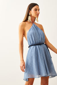 Vestido Curto Frente Única Com Amarração