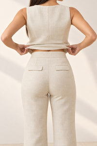 Calça Flare Lisa Com Bolsos