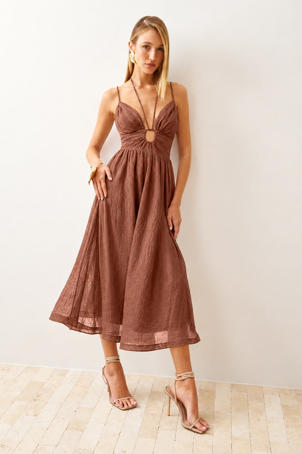 Vestido Super Midi Liso Godê