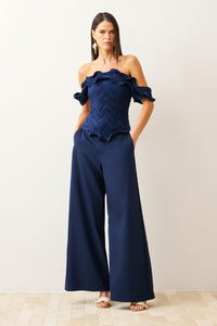 Blusa Estruturada Lisa Com Plissado