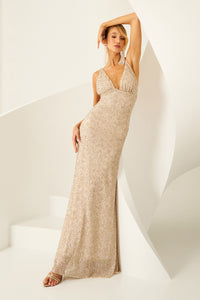 Vestido Longo Texturizado Com Alças