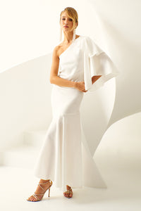 Vestido Midi Liso Manga Única