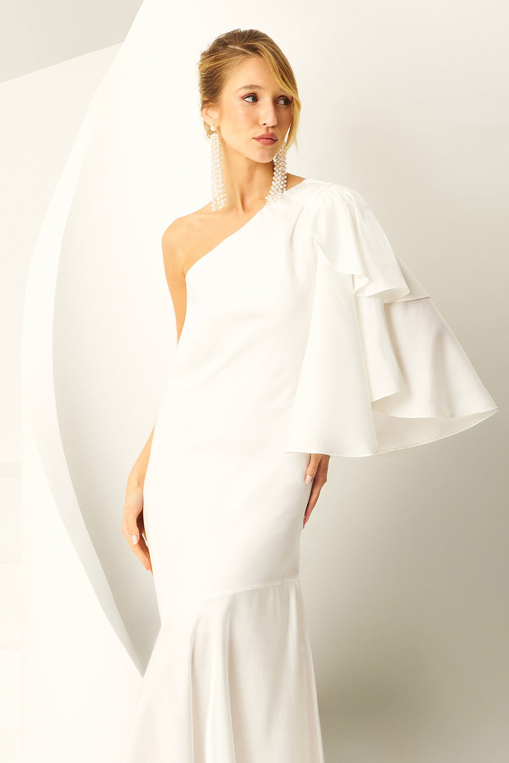 Vestido Midi Liso Manga Única