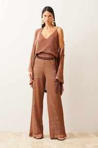 Calça Pantalona Com Textura - Chcl01