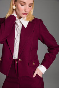 Blazer Spencer Liso Com Lapelas