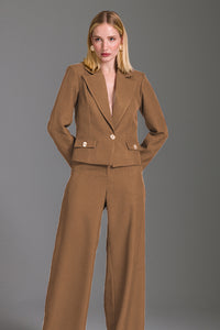 Blazer Spencer Liso Com Lapelas