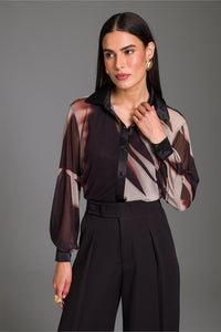 Camisa Reta Com Transparência