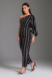 Calça Alfaiataria Listrada Com Bolsos Faca