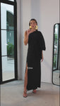 Stories de Vestido Longo Liso Com Torção