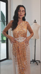 Stories de Vestido Longo Estampado Ombro Único