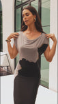 Stories de Vestido Longo Estampado Decote Canoa